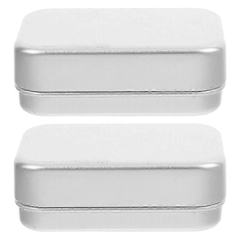 Metal soap tin for camping - large empty container with hinged lid