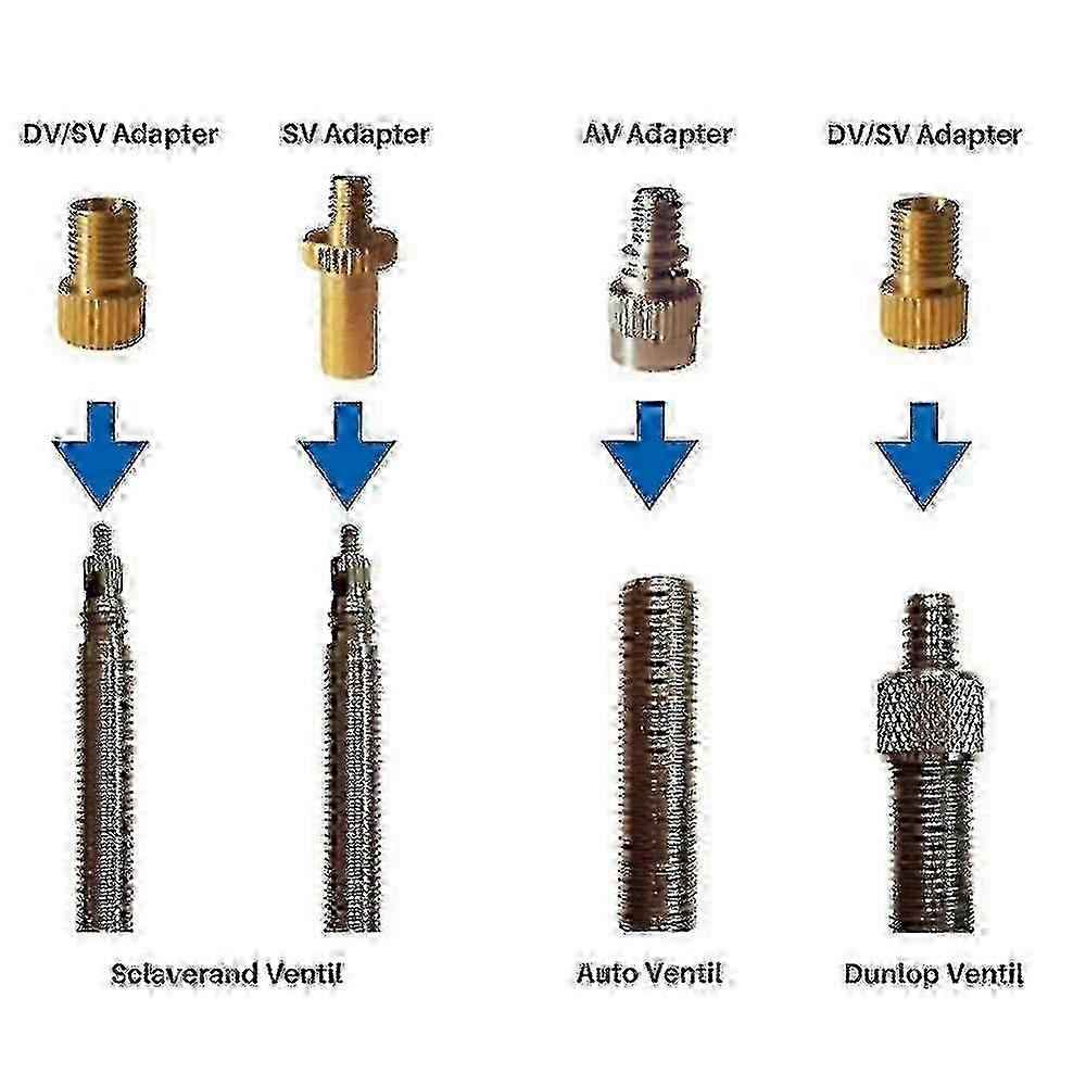2025 10-Piece Bicycle Pump Nozzle Kit, Presta and Schrader Valve Adaptors