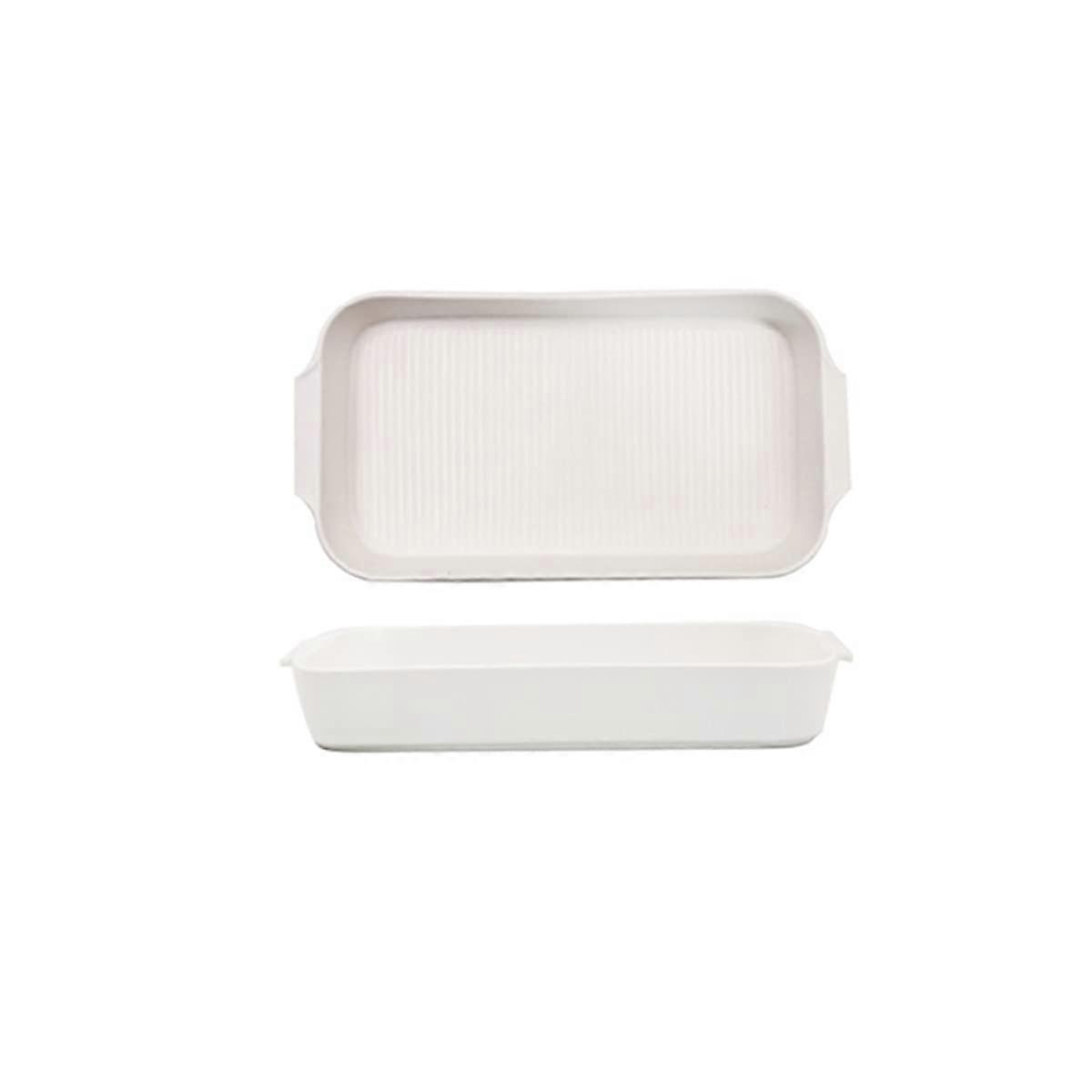 Ceramic Oven Baking Dishes 2Piece Set Porcelain Rectangular Bakeware With Double Handles Oven Safe
