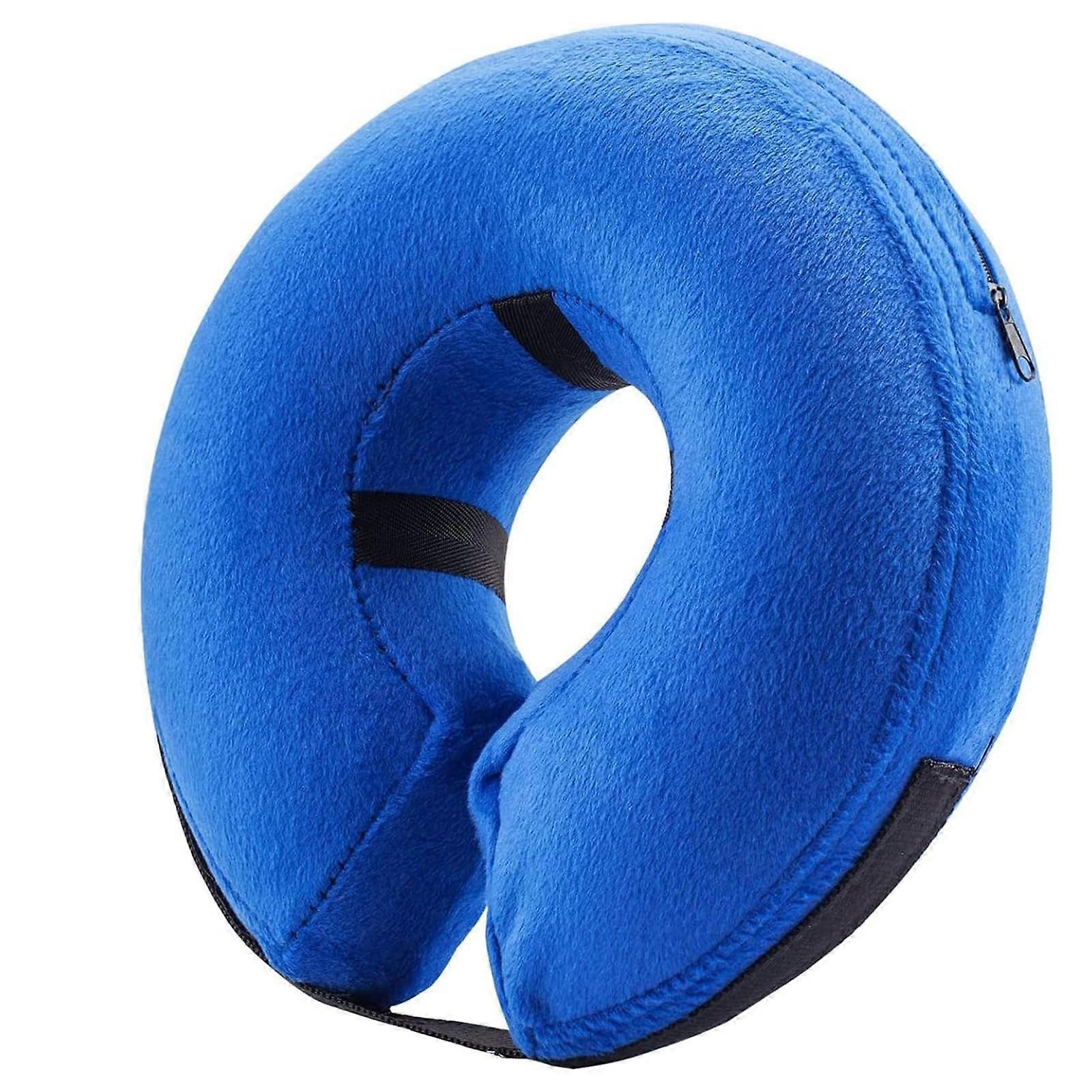 Inflatable Dog Cone Collar For Surgery Recovery Soft Adjustable Donut Neck Pillow Alternative Large Dogs Blue