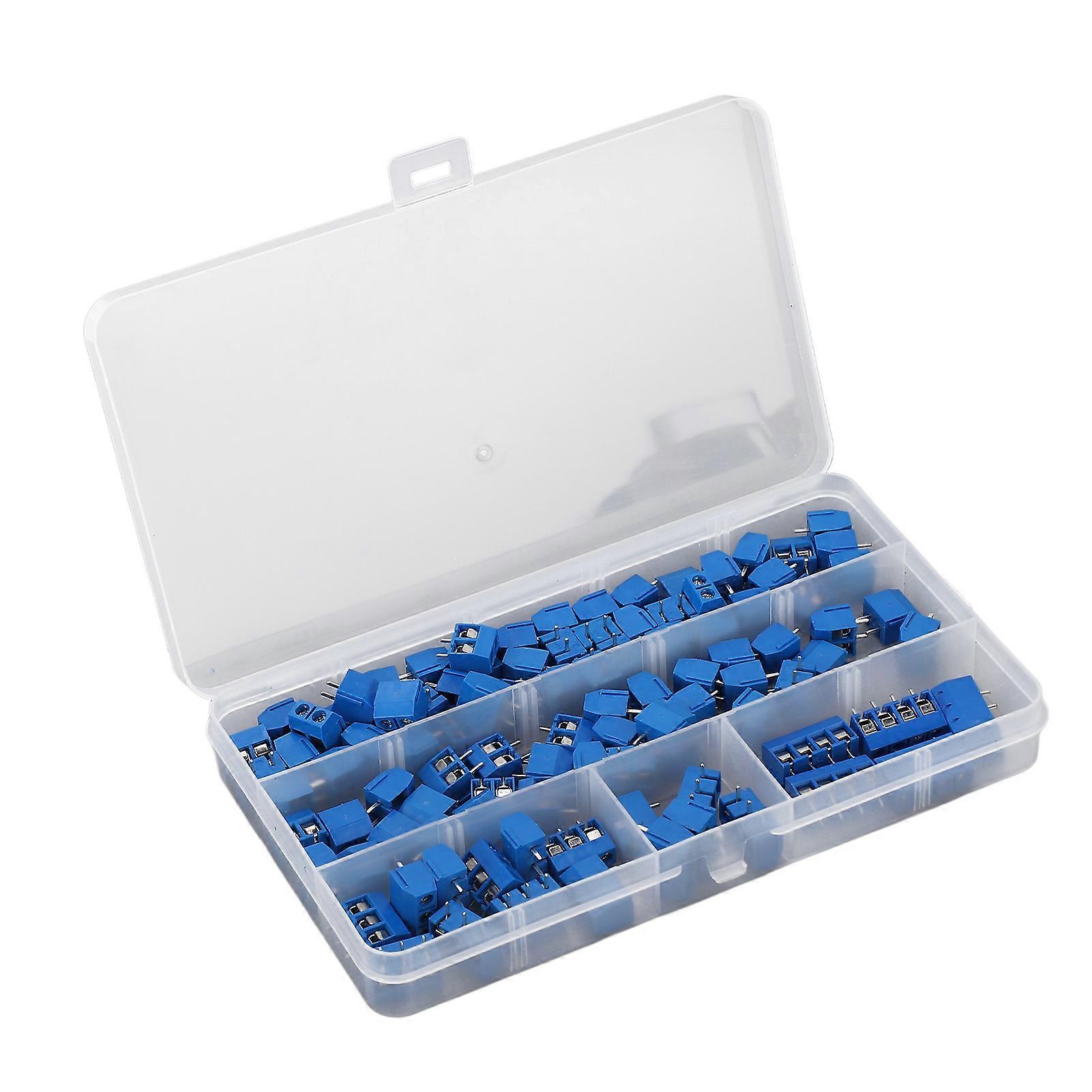 100Pcs PCB Mount Screw Terminal Block Connector 2 Pin 3 Pin 4 Pin 10A 300V 5mm Pitch for Electronics