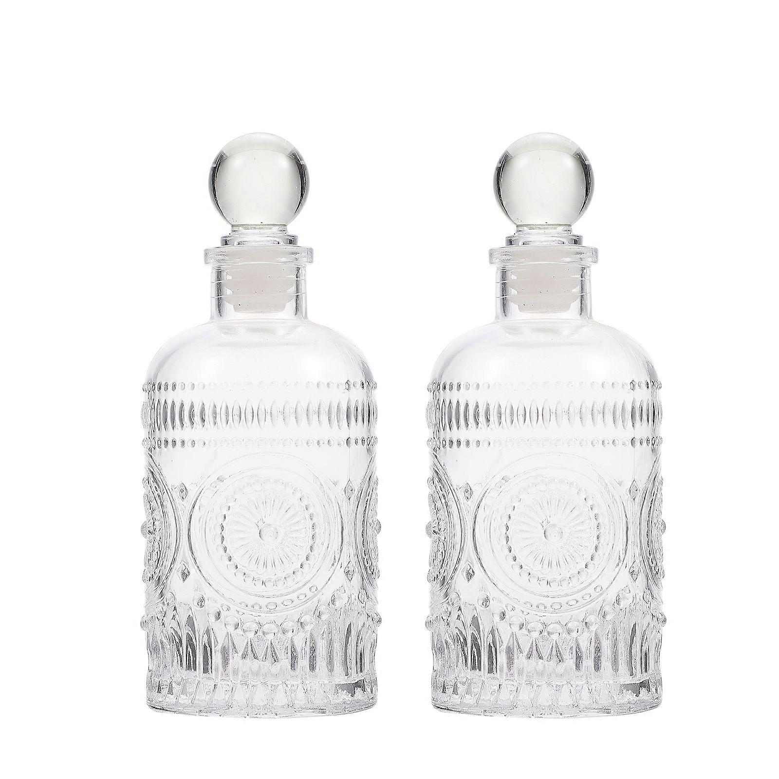 2pcs 200ml Fragrance Glass Diffuser Bottles Refillable Aromatherapy Container