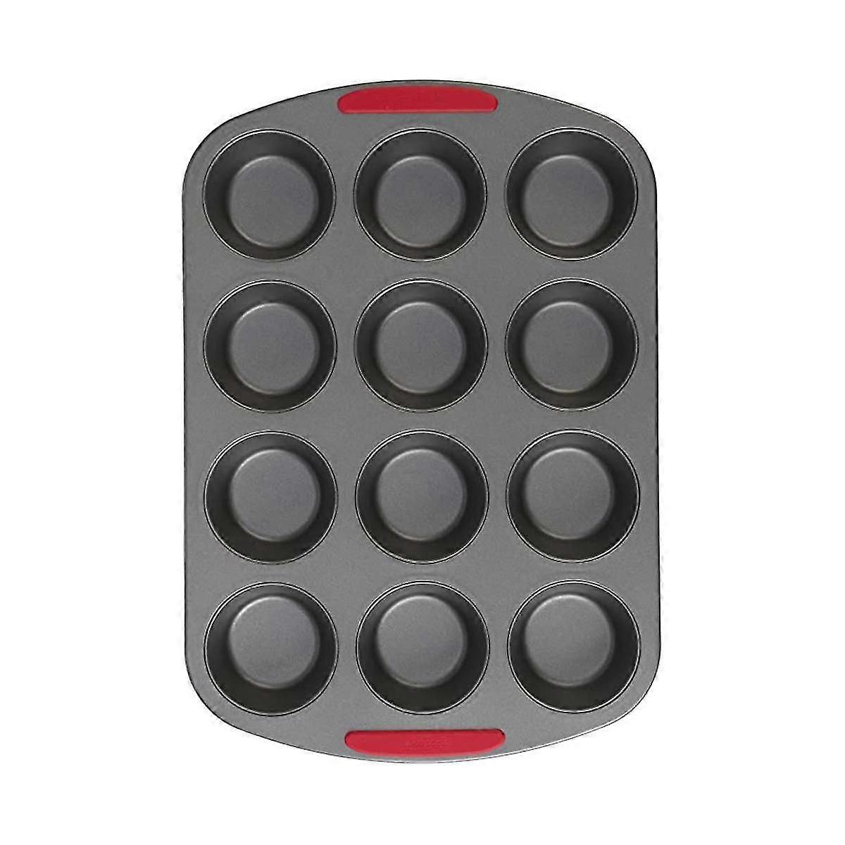 焦げ付き防止スチールカップケーキとマフィンパンホームオーブン高温焦げ付き防止シリコンハンドルカーボン