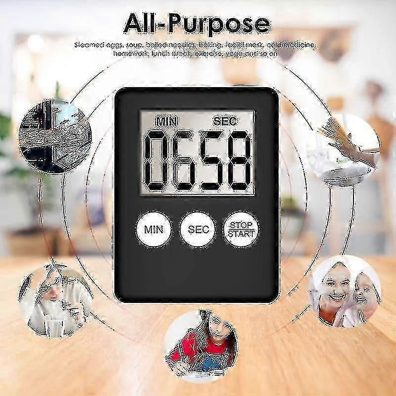 kitchen timer with lcd digital screen and magnet alarm clock