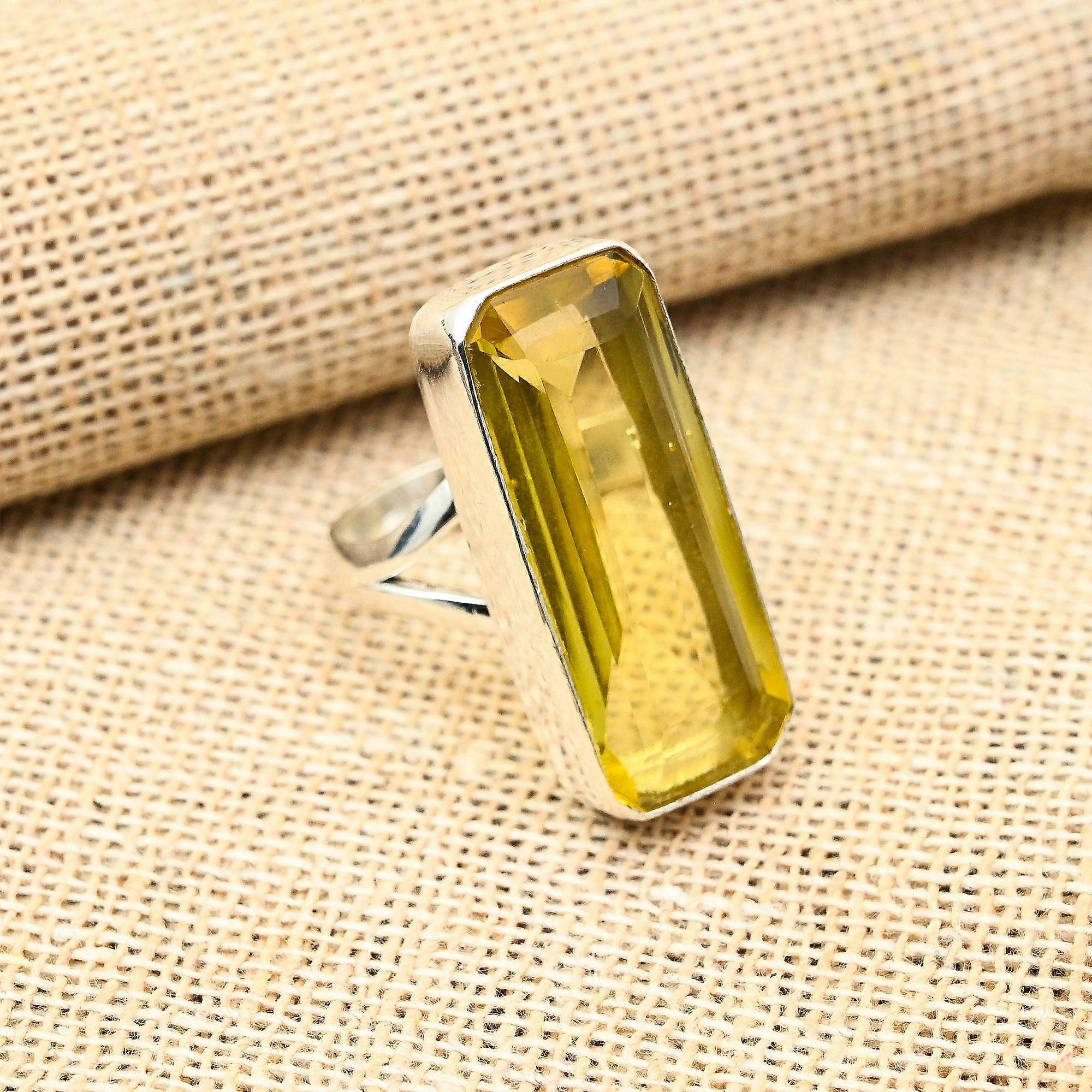 Citrine Gemstone Handmade 925 Solid Sterling Silver Lovely Ring For Wedding Gift