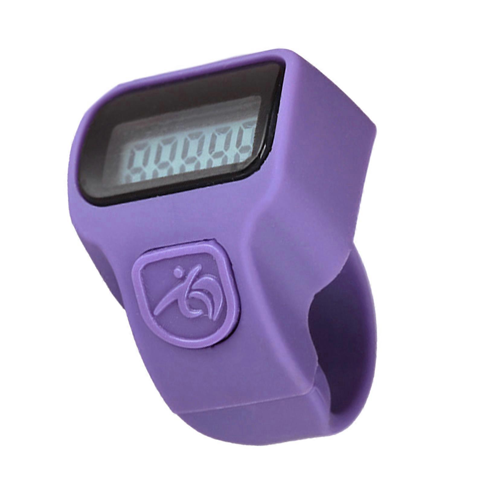 Electronic Finger Counter Digital Display Finger Hand Tally Counter 5 Digital LCD Electronic Counting for Good Counting  Purple