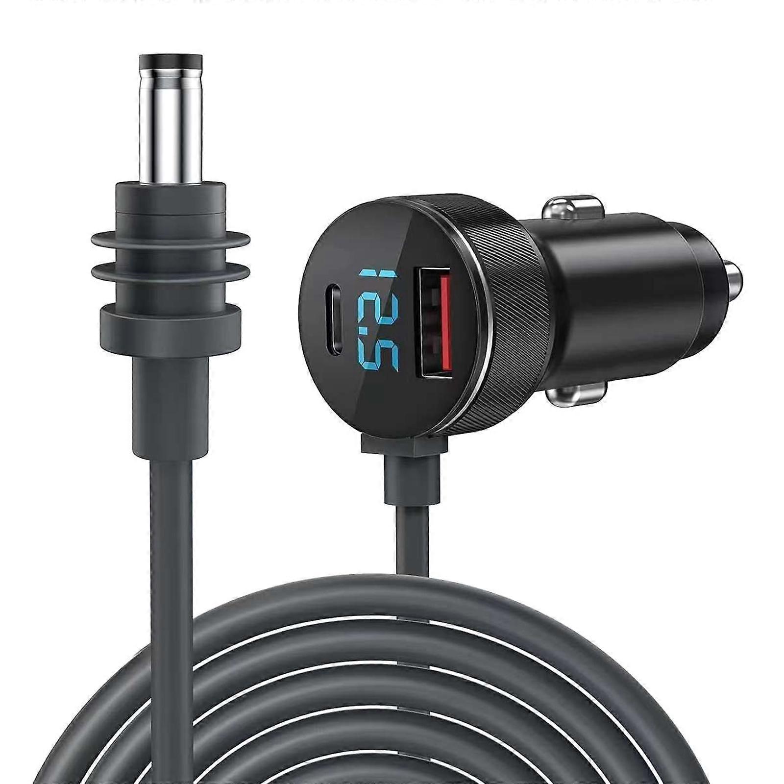 Efficient Vehicle Charging Cable with Digital Display DC12-24V for Long Distance Travel Auto Car Power Cord Multicolor