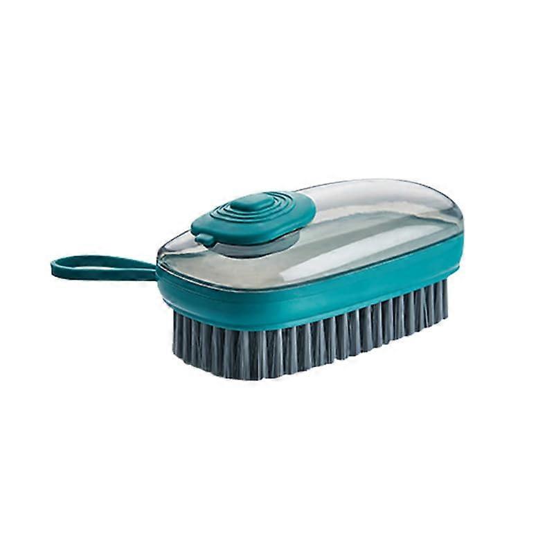 Automatic Liquid Dispensing Cleaning Brush with Soft Bristles for Shoes and Clothes, Teal