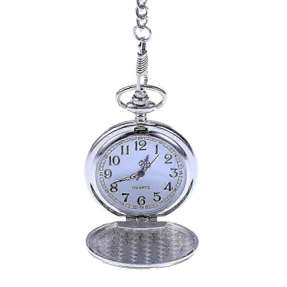 Pocket watch with chain for men quartz