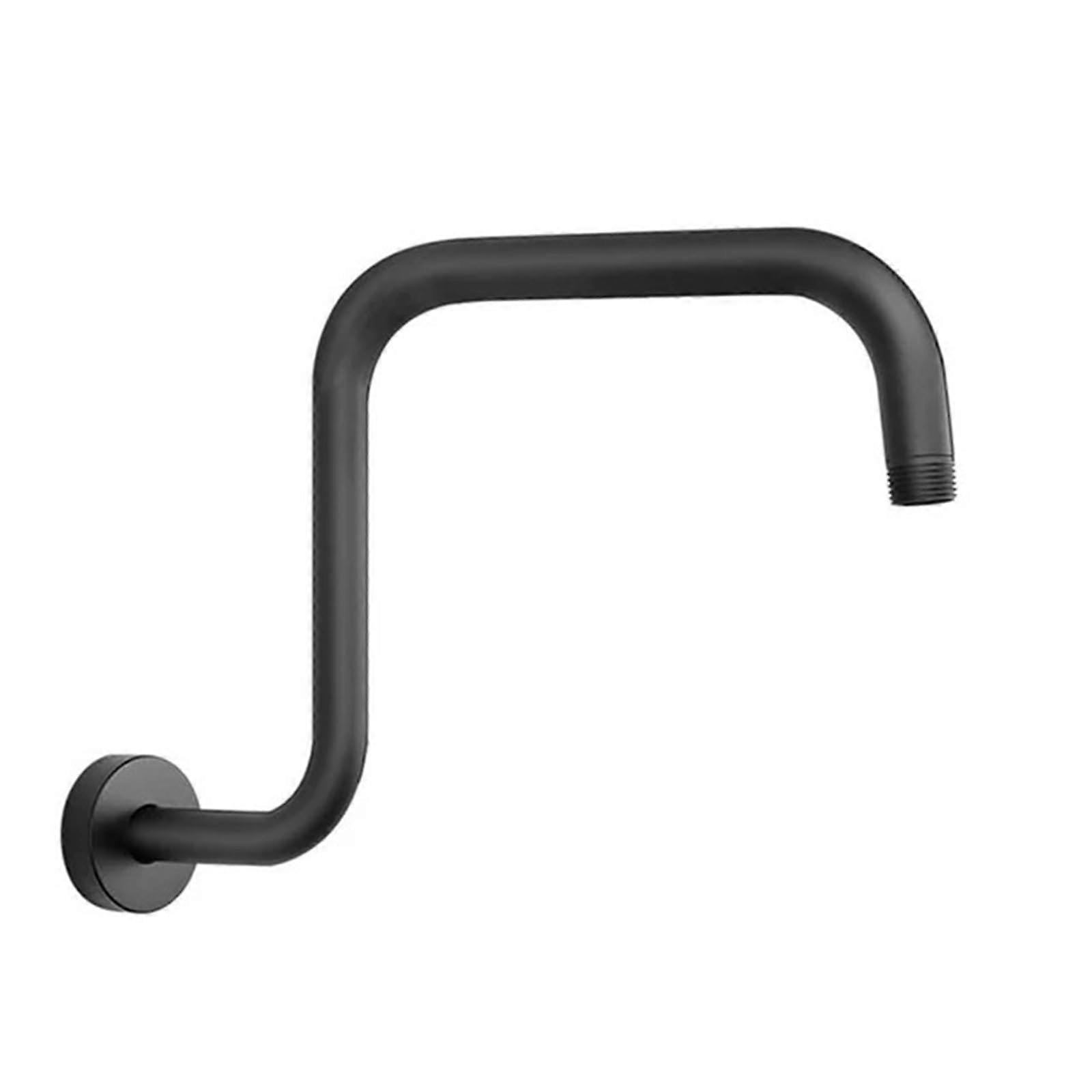 Rainfall Shower Head Extension Arm 13 Inch Ceiling Mount Bracket with Sprayer Adapter Black