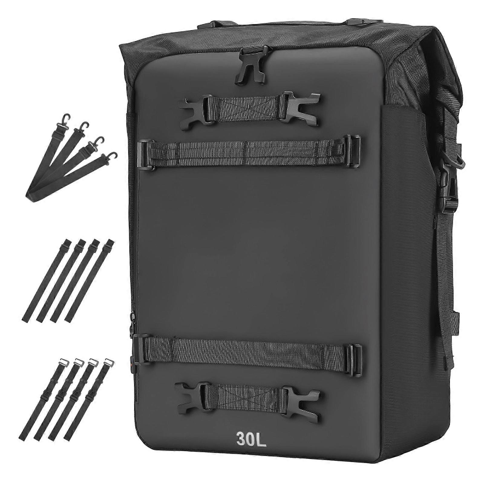 Modular Motorcycle Storage Bag Interchangeable Hook System Removable Zippered Liner Strong TPU Construction for Riding  30L