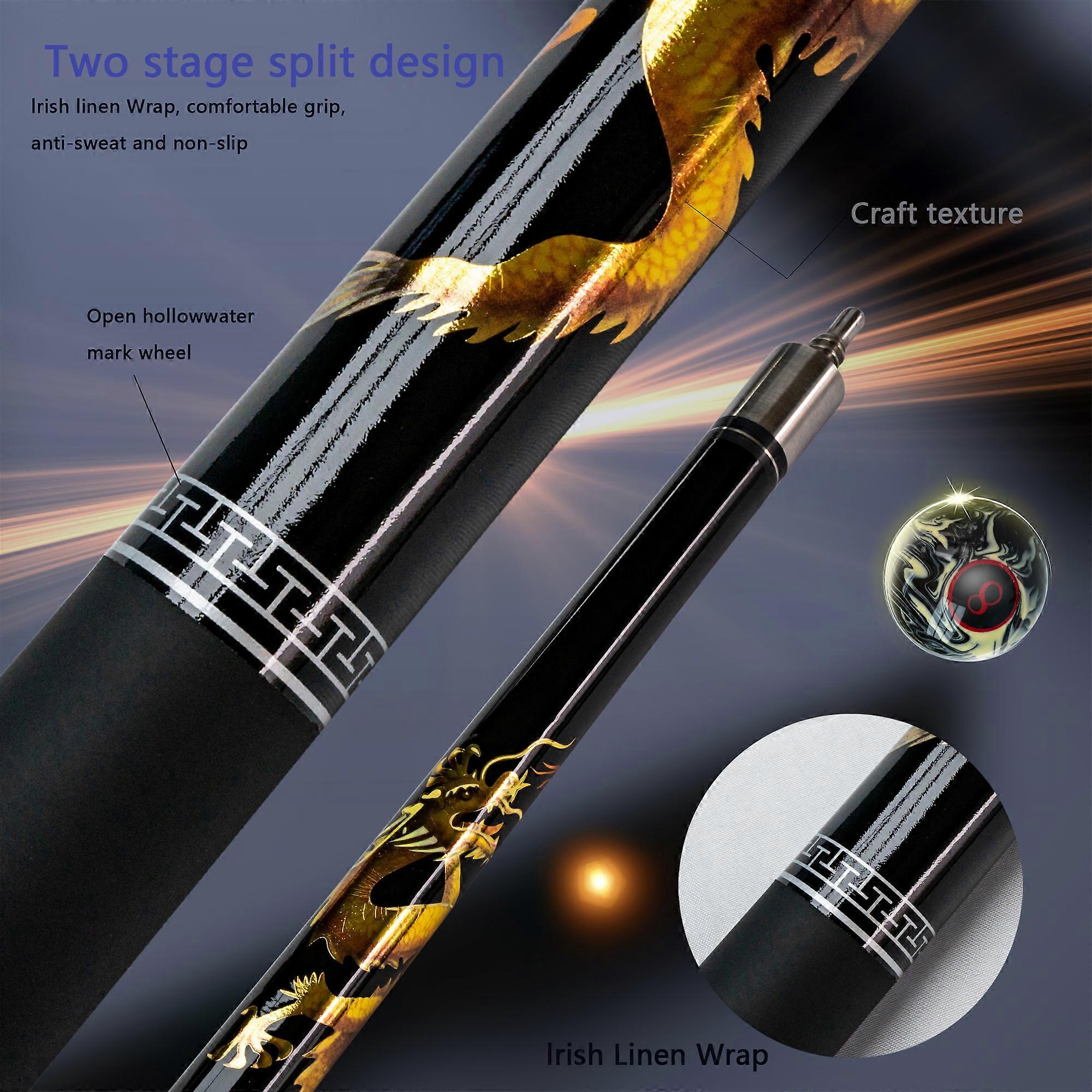 Professional Carbon Billiard Cue with Dragon Design for 9 Ball and Carom High Performance Pool Stick 12.5mm