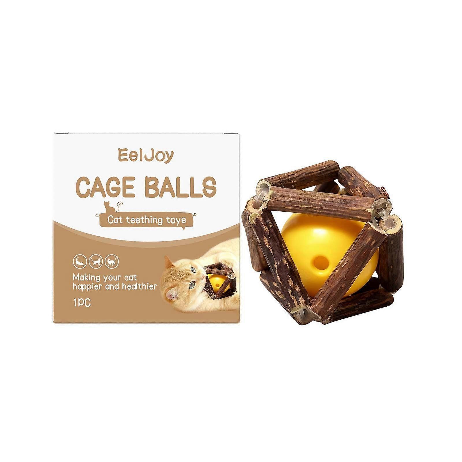 Catnip Toys, Natural Silvervine Stick Catnip Ball & Bell Ball - Cat Toys for Indoor Cats- Cleaning Teeth Molar Tools Cat Chew Toy-Kitten Toys All Bree