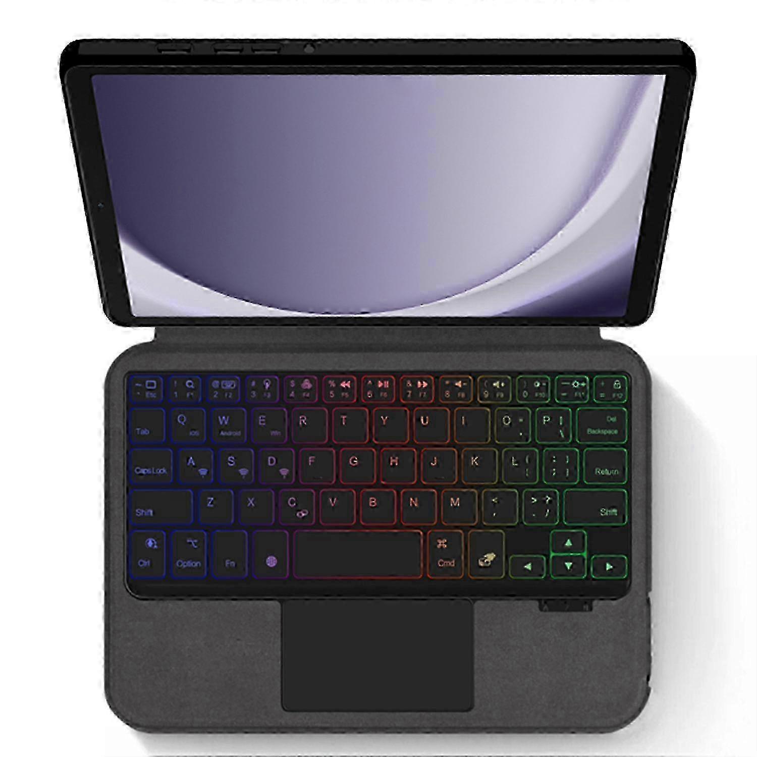 2025 For Samsung Galaxy Tab A9 Leather Case+Touchpad Bluetooth Keyboard with Backlit