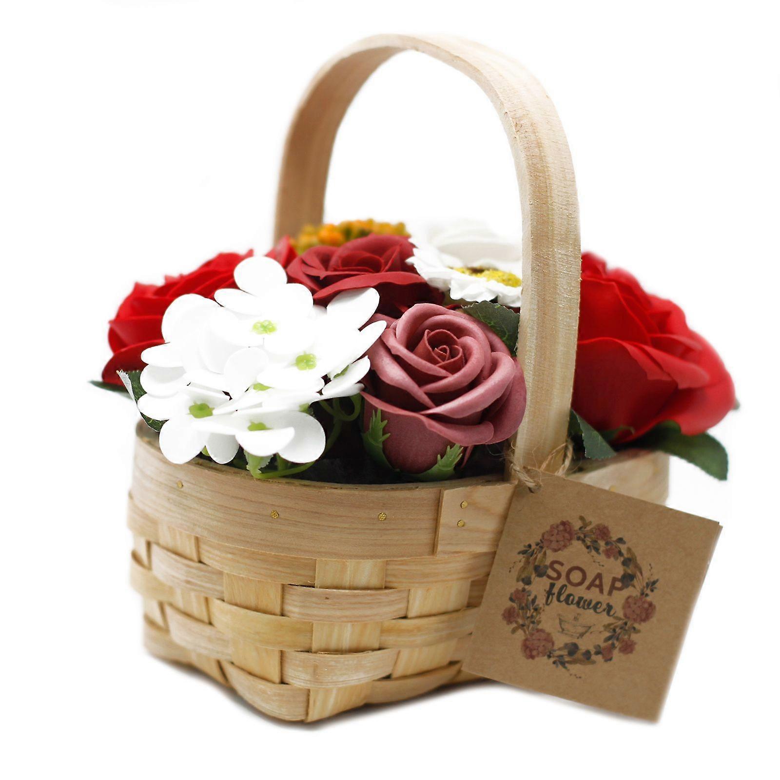Medium Red Bouquet in Wicker Basket X 1