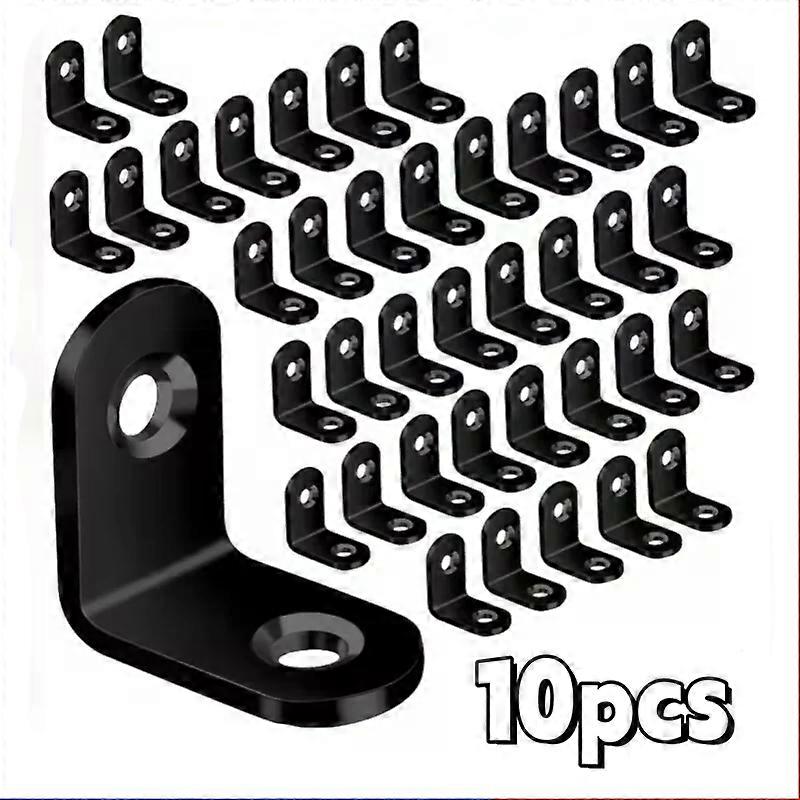 10pcsBlack L-shaped right Angle Support Accessories with screws Heavy duty connection Angle connector Wardrobe fixed