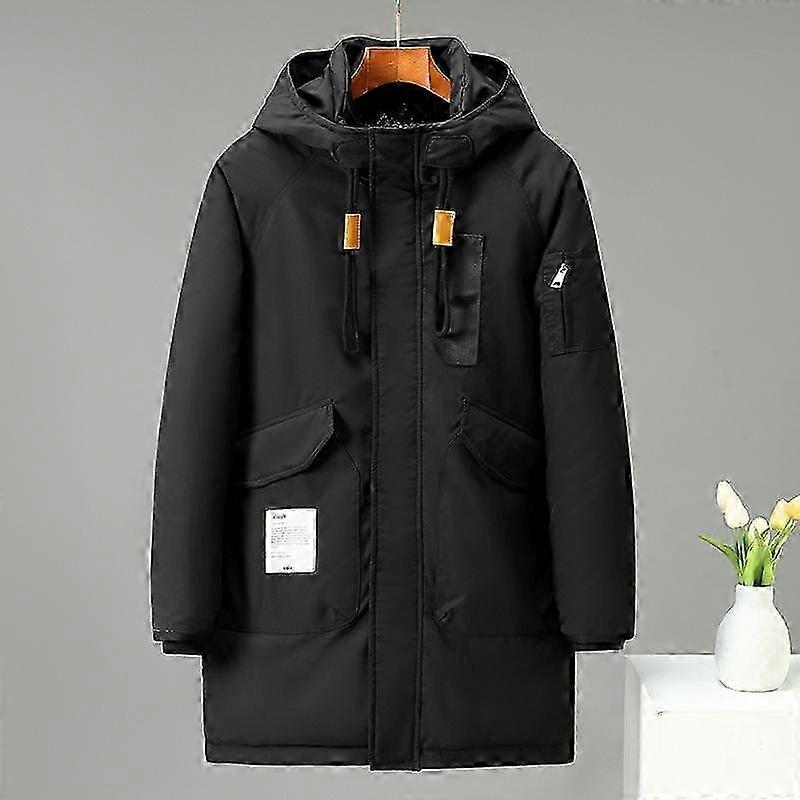 Large Size Winter Jacket for Men in Mid-Length Plus Velvet Design