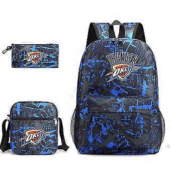 3Stk/Set Thunder Basketball Bedruckter Rucksack Set mit Umhängetasche Federmäppchen Schultasche Reise Tagesrucksack Leichte Büchertaschen