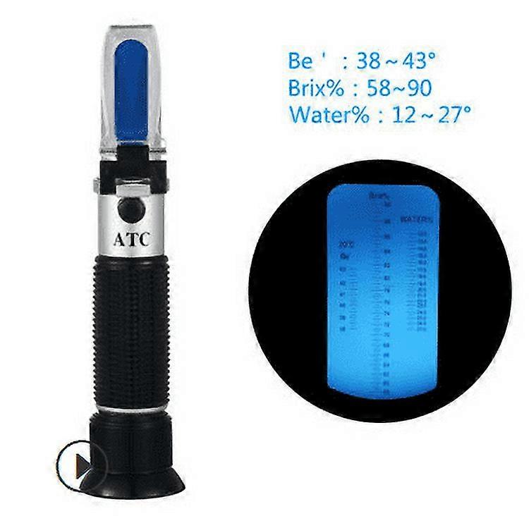 DEWIN Brix Tester,Honey Refractometer 3 In 1 58-90% Accurate Brix Refractometer Honey Sugar Content Baume Degree Tester Meter