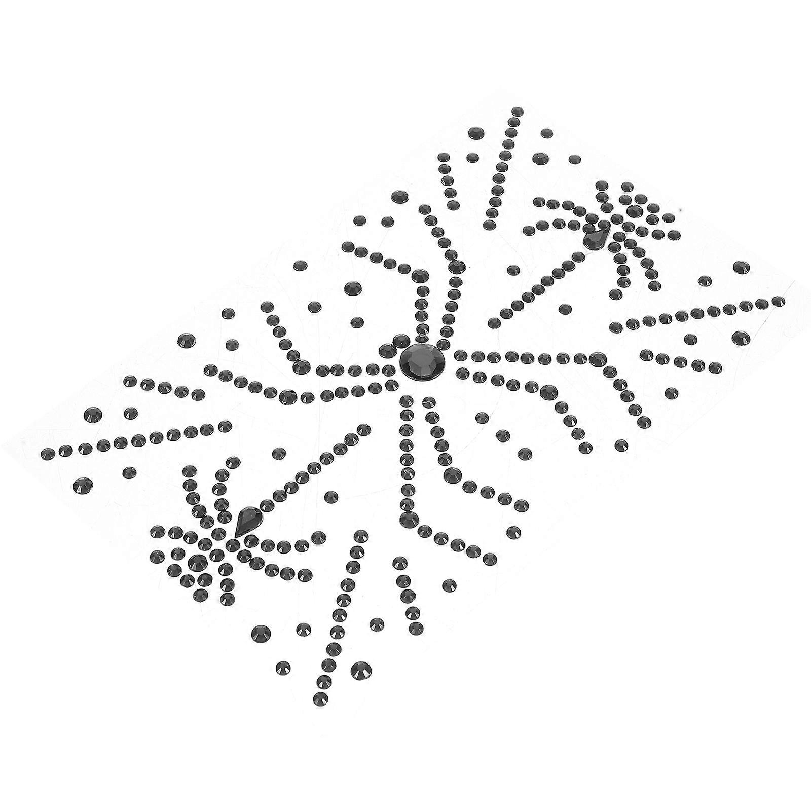 Black Spider Back Adhesive Face Gem Stickers for Stage Performance 1 Sheet