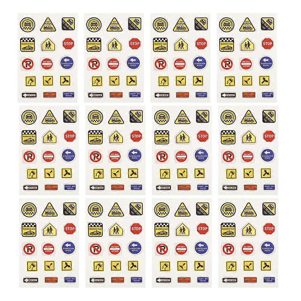 Road Traffic Signs Learning Experience Enhancement For Playroom Decor Assorted Color Rectangle 20 Sheets