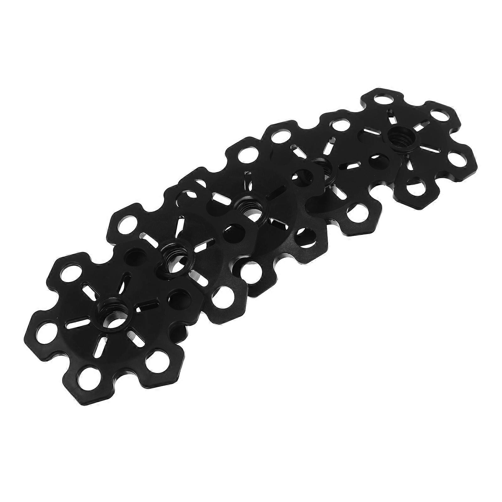 AntiSlip Ski Pole Tips with Snowflake Design for Outdoor Use Black Plastic 5pcs