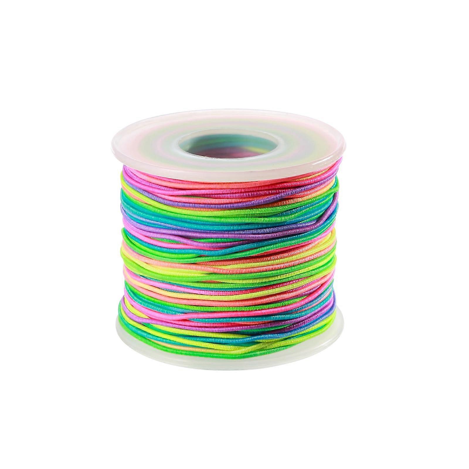 Elastic Beading Cord 1mm 164ft Rainbow Stretch String for Bracelets Necklaces Jewelry Making Crafts