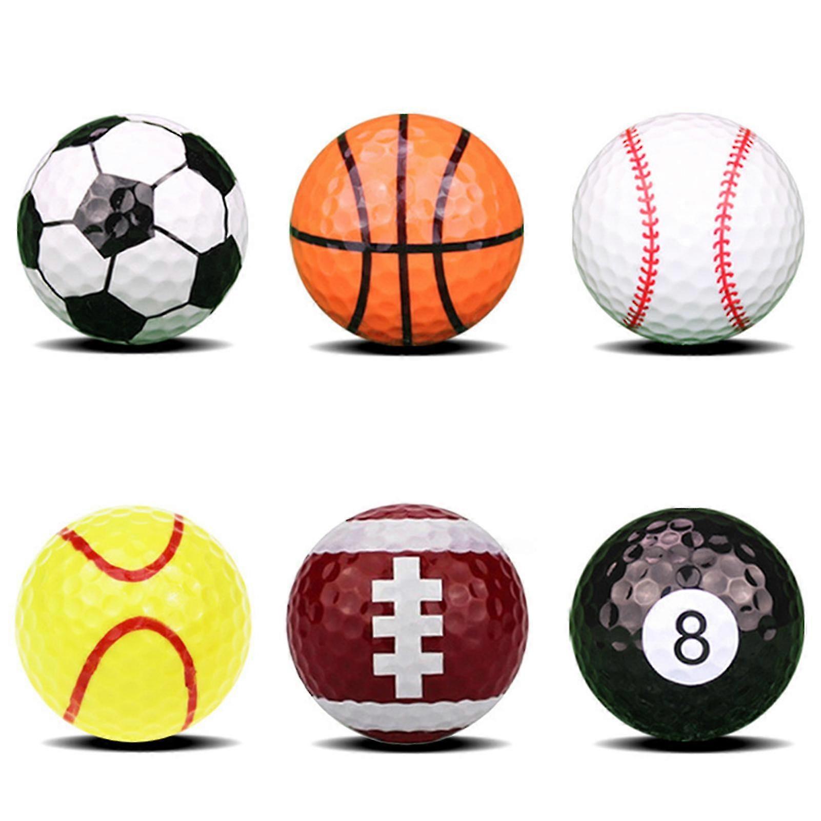 Golf Gift Set for Children, 6pcs 42mm Assorted Novelty Practice Balls
