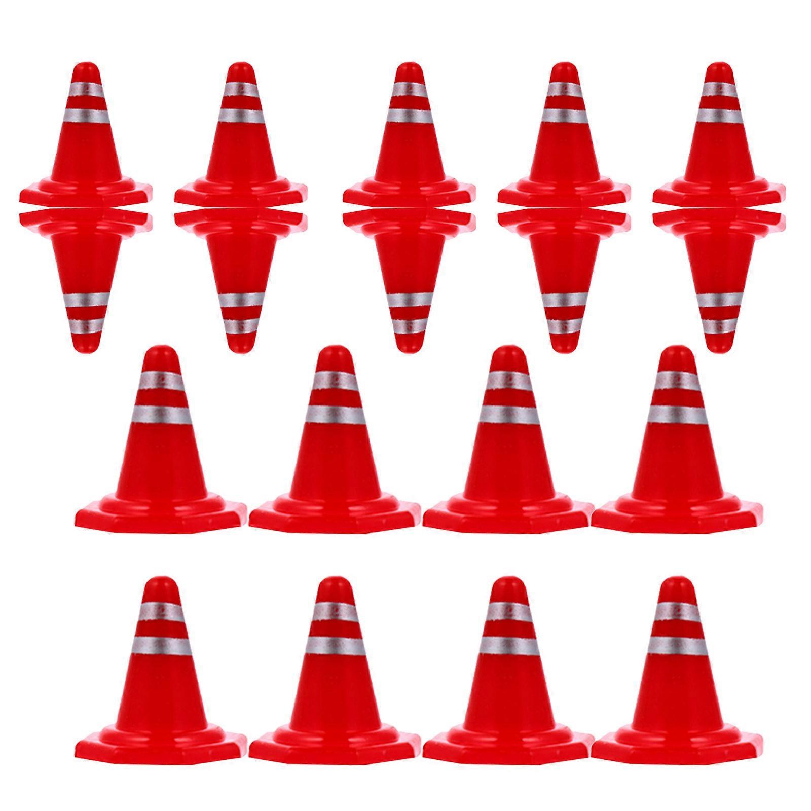 50pcs Traffic Roadblocks Simulation Sand Table Props DIY Road Cone Signs