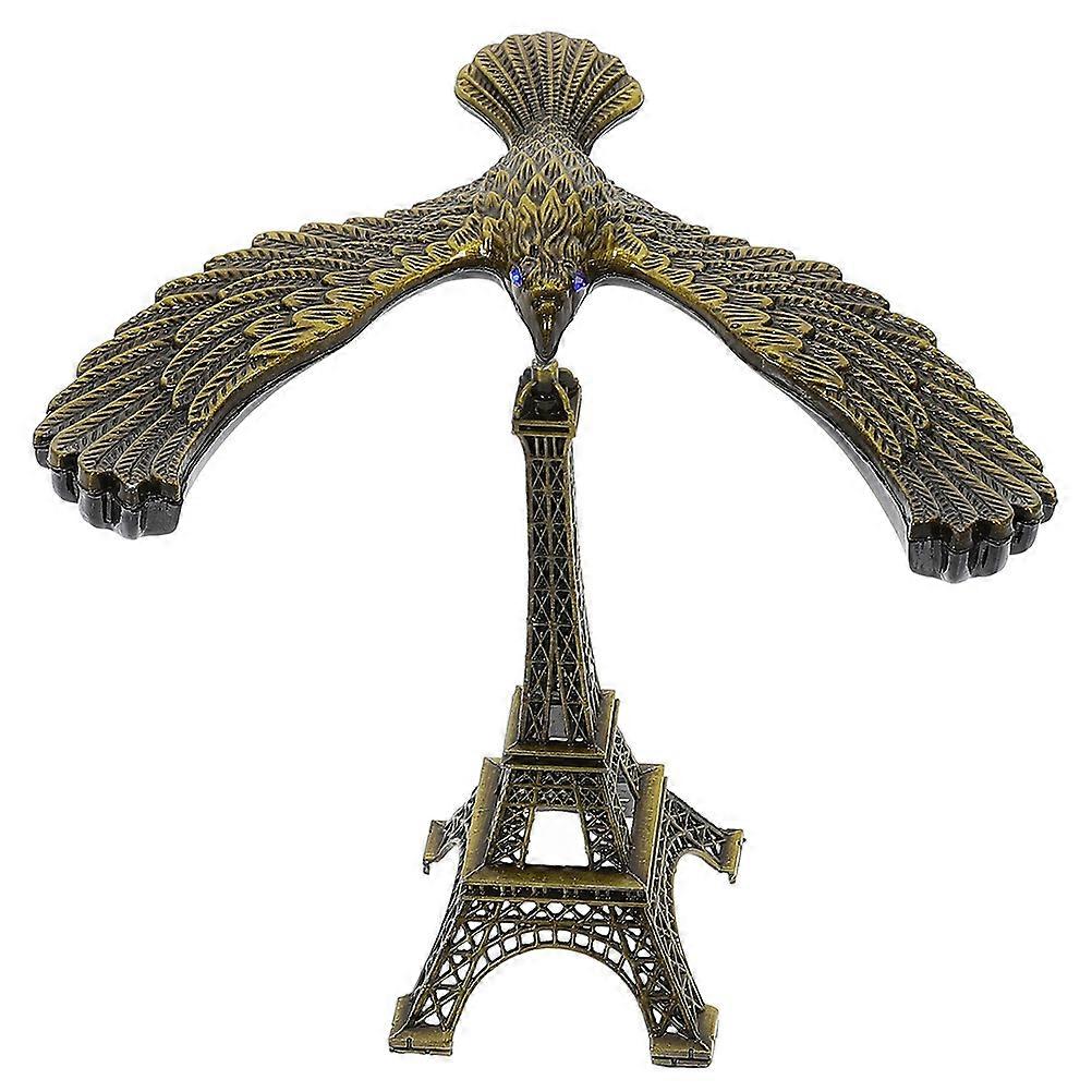Coffee Alloy Balance Bird Decor Featuring Eiffel Tower for Bookshelf