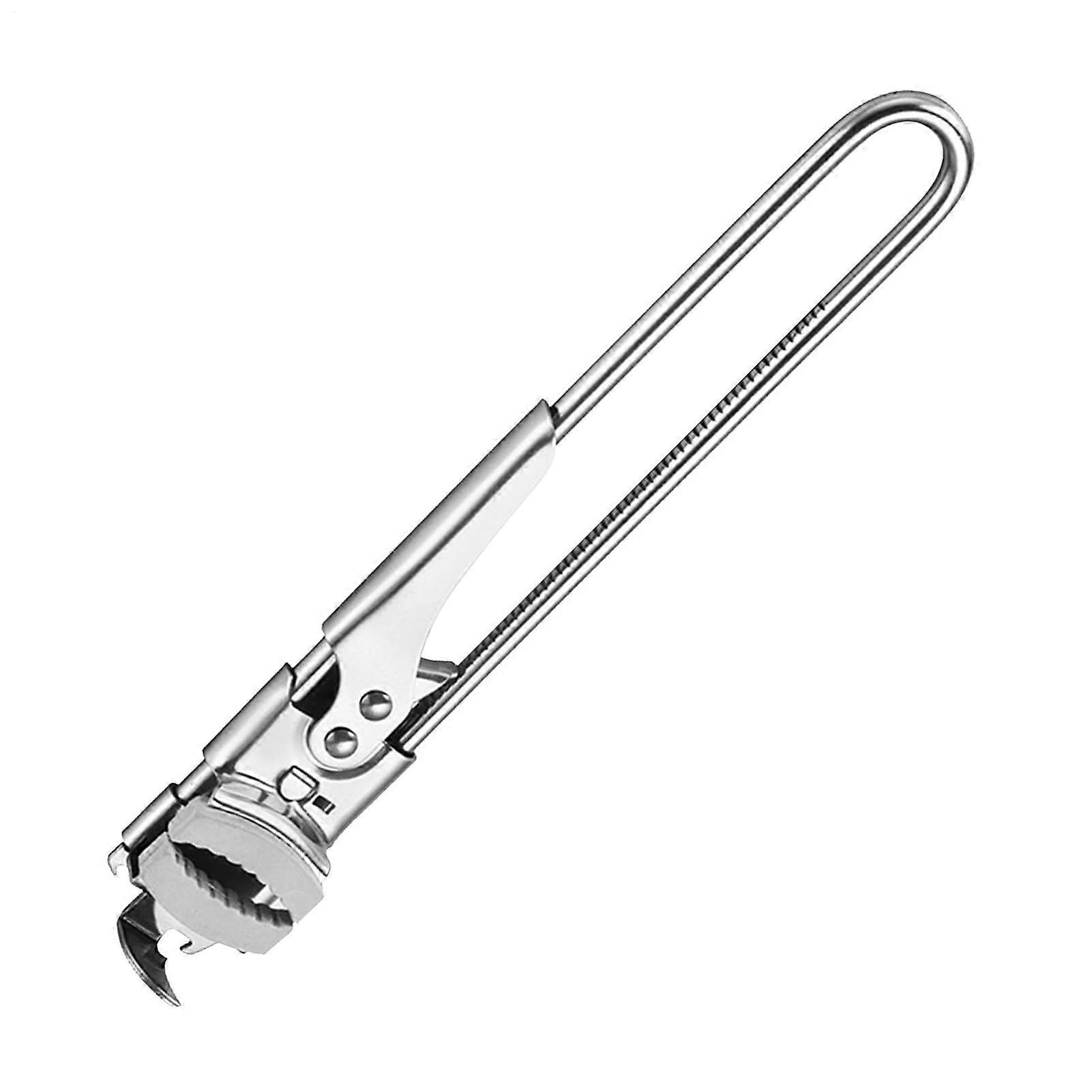 Stainless Steel Can and Jar Opener with Smooth Lid Removal, Adjustable Blade and Non‑Slip Grip