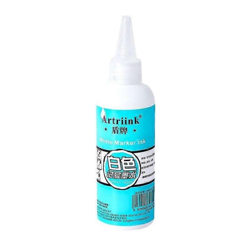 White 100ml  Marker Pen Ink Replenishing Liquid Oily Waterproof Non Fading Spray Line Marker with Nozzle Replaceable Ink