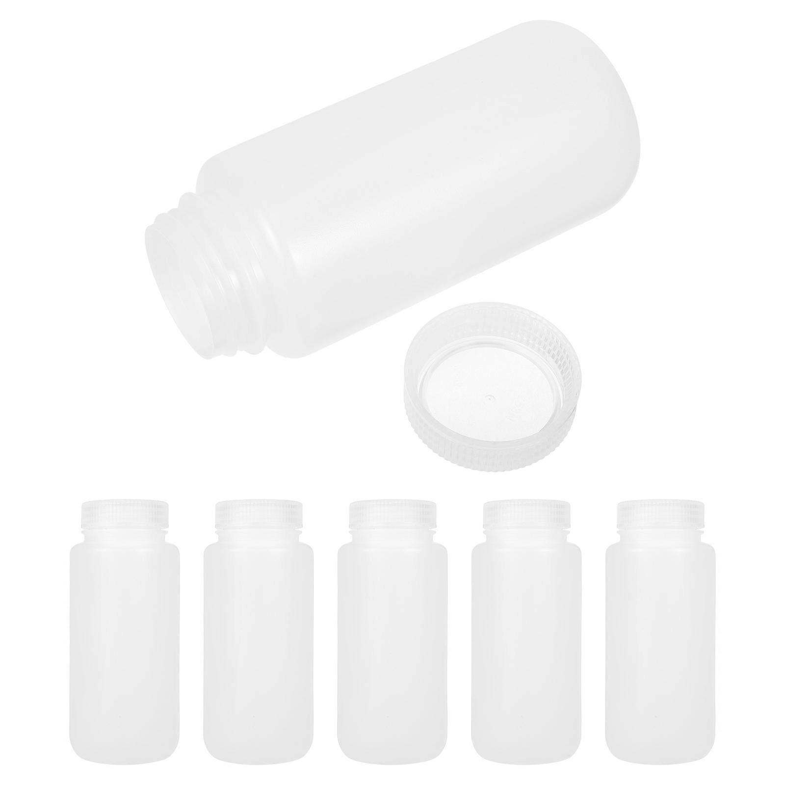 500ml White HDPE Wide Mouth Lab Reagent Bottles for Chemical Storage and Sample Handling, 6 Pack