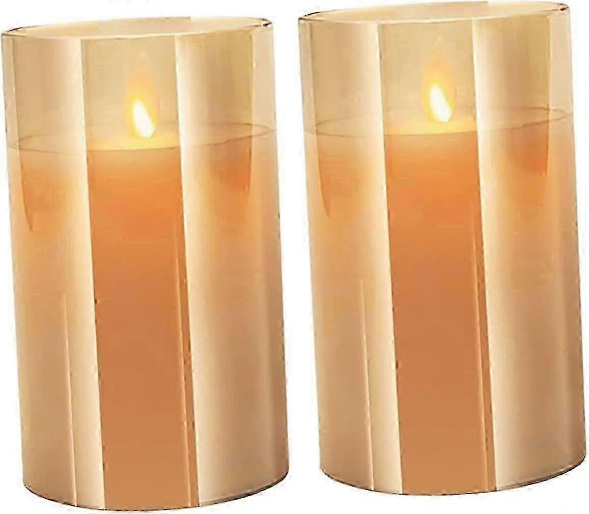 2pcs Acrylic Flickering LED Candle Lights for Window Decoration