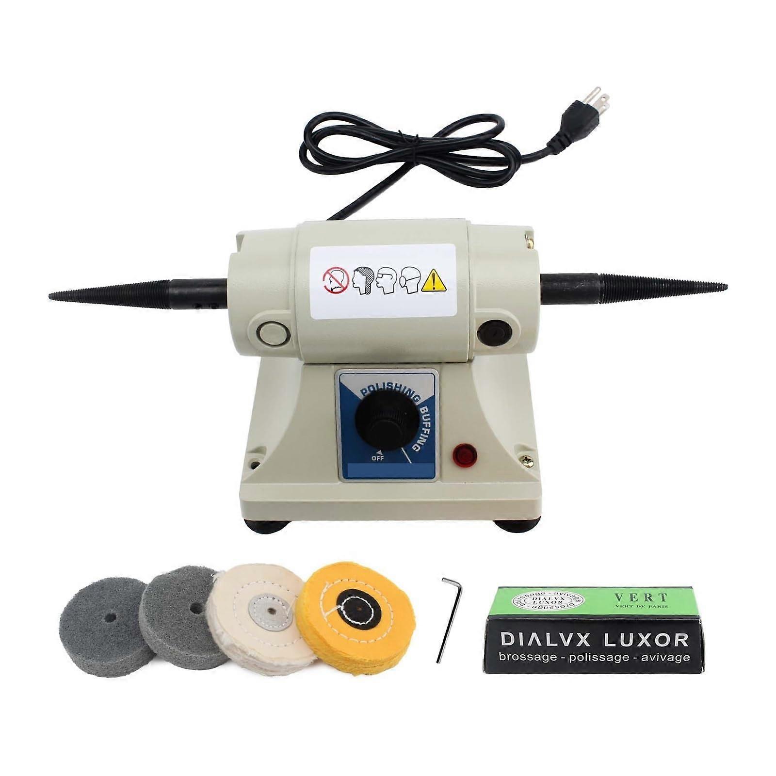 Dual Head Bench Polishing Machine with Speed Low Noise Operation for DIY and Workshop Use