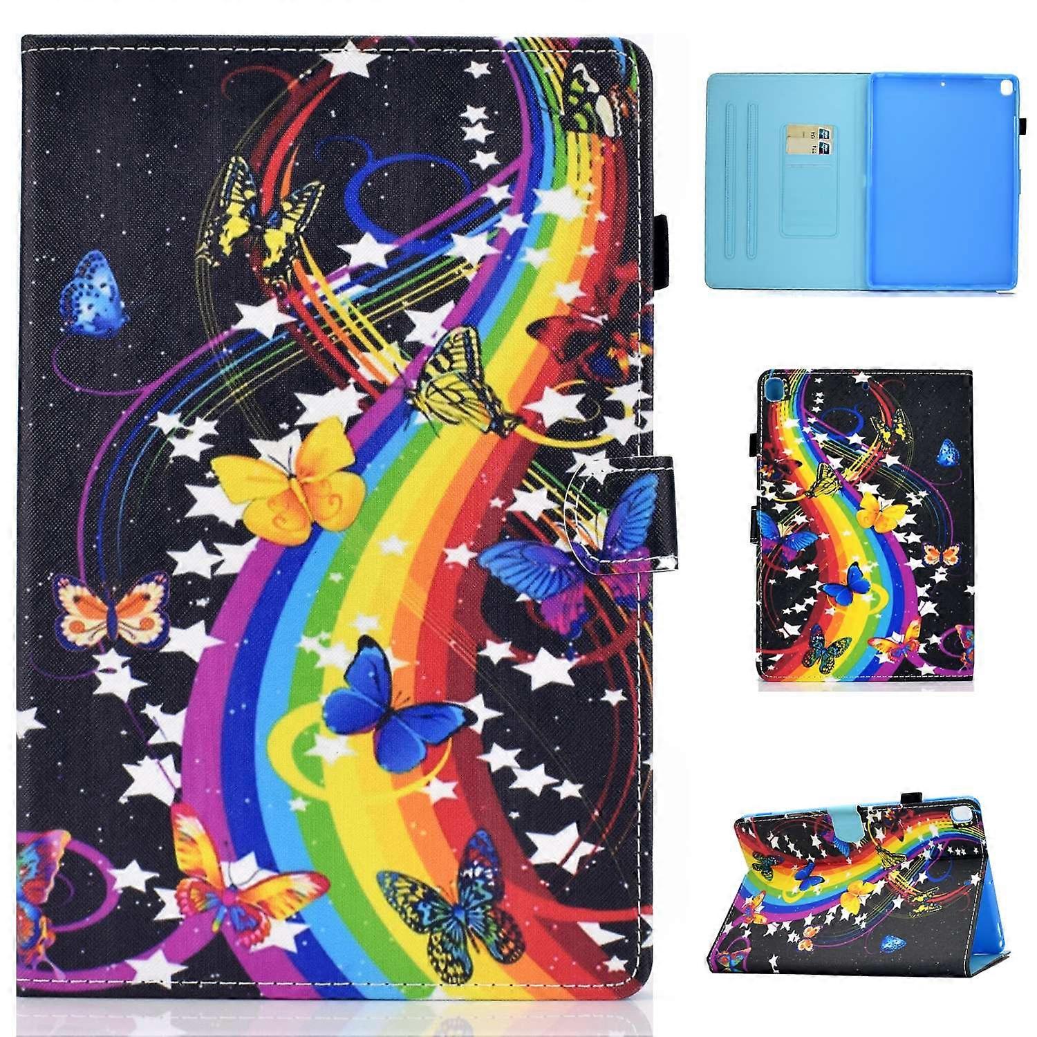 Pattern Printing Leather Card Holder Tablet Shell for iPad 10.2 (2021)/(2020)/(2019)
