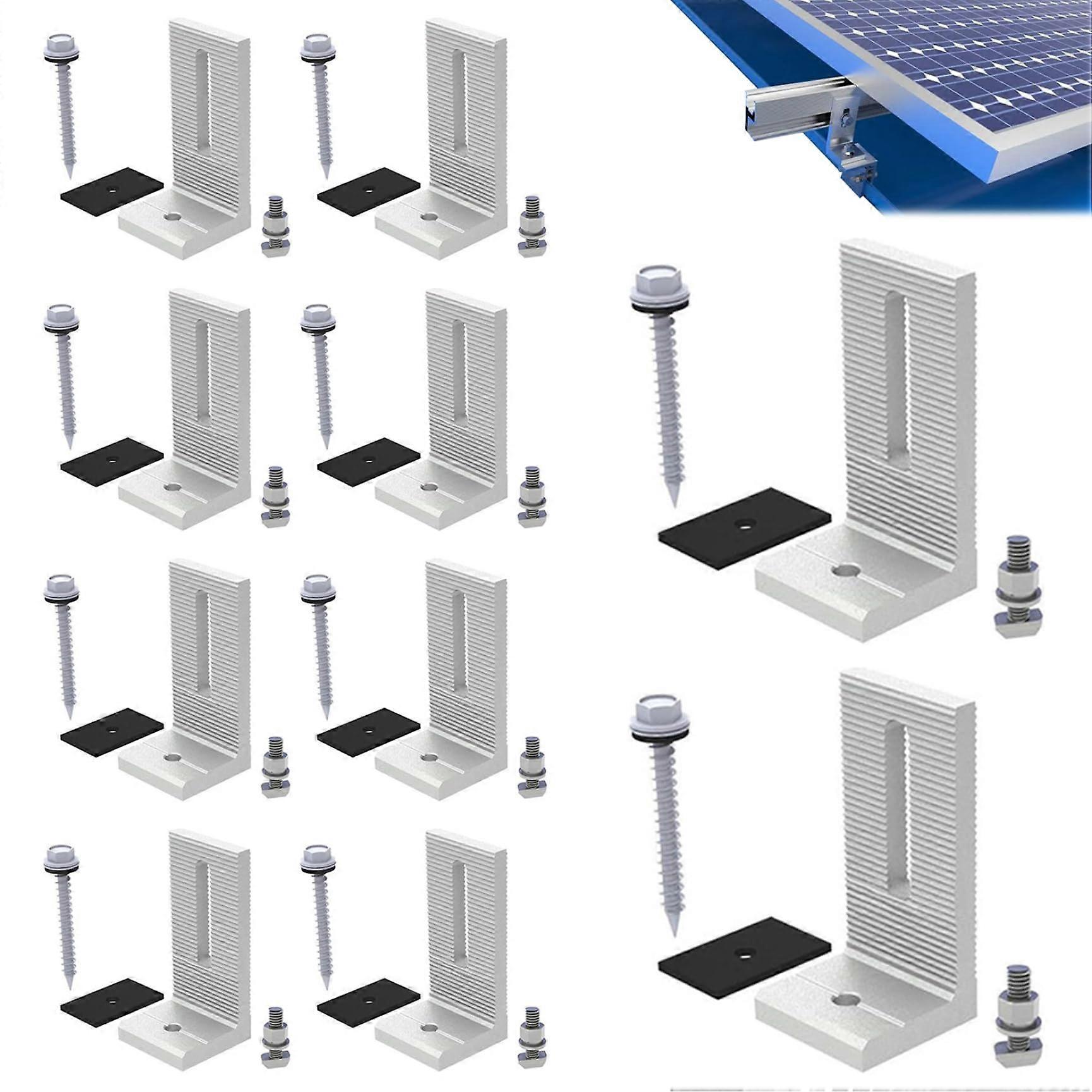 Solar Panel Mounting Brackets 10Pcs Aluminum L Brackets WeatherResistant Kit with Screws