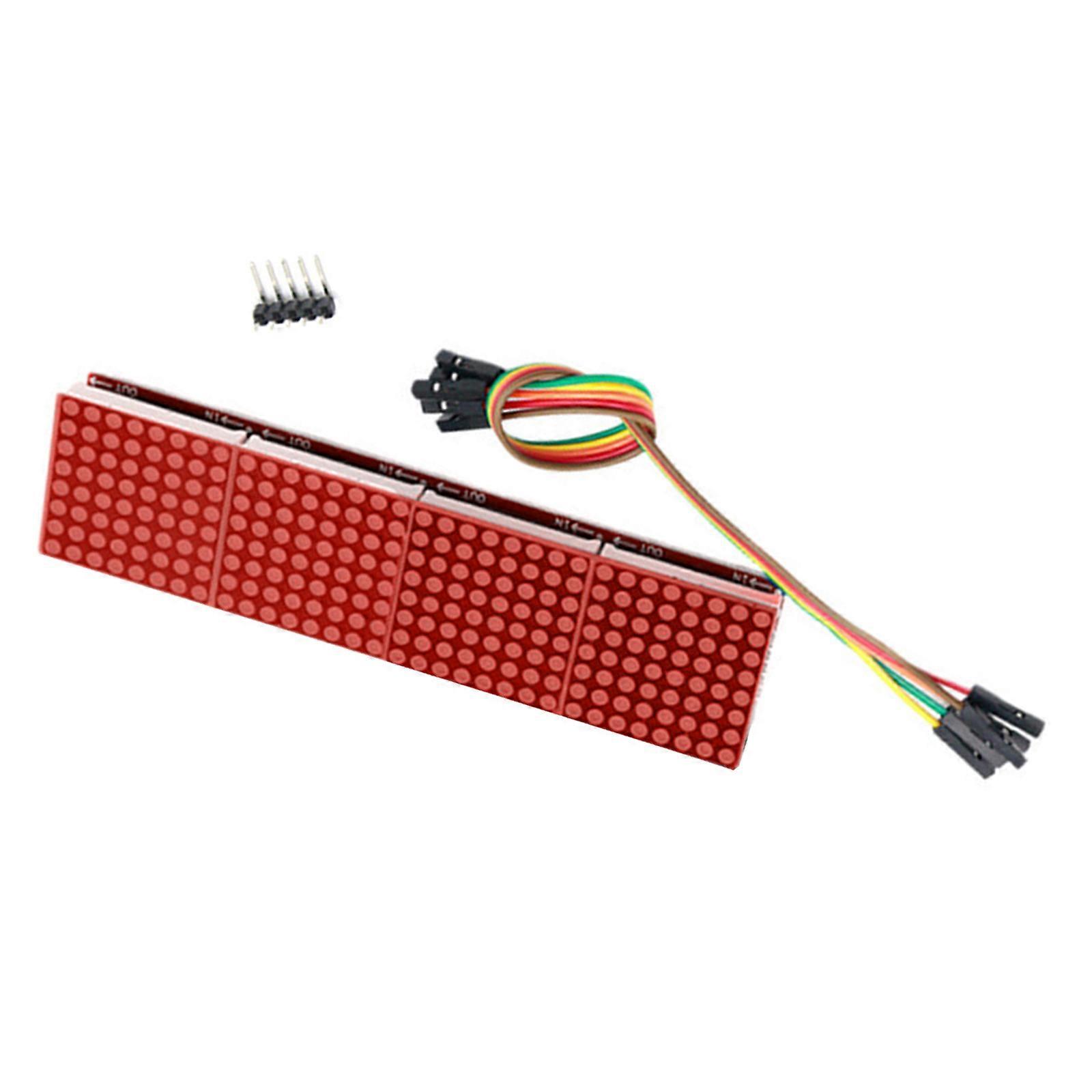 Easy to Use MAX7219 Dot Matrixs Module for Microcontrollers Including Integrated Driver Function 5Pin Cable(20cm)  Red