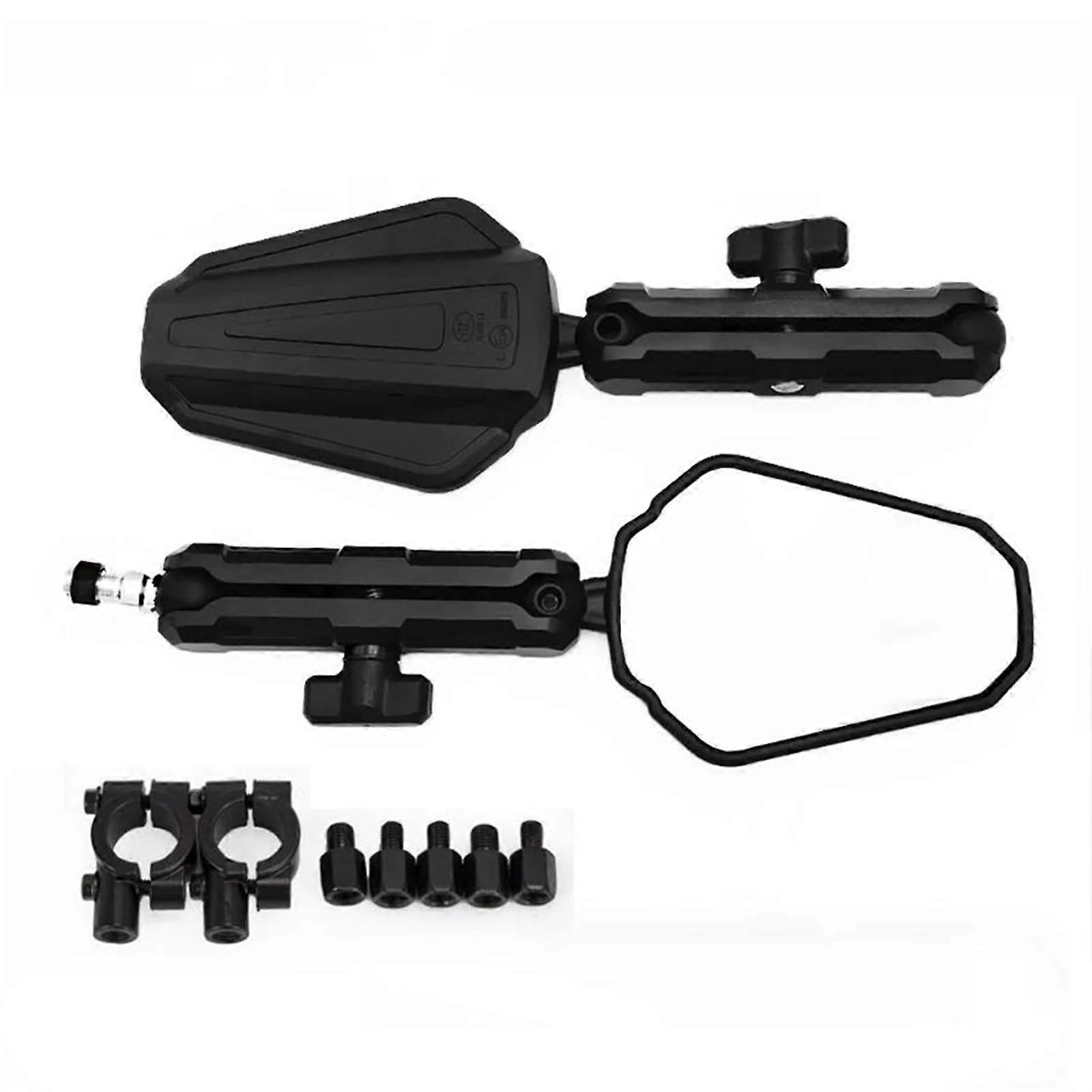 Motorcycle Rear View Mirrors Foldable Handlebar End Design with 360° Adjustable Wide Angle