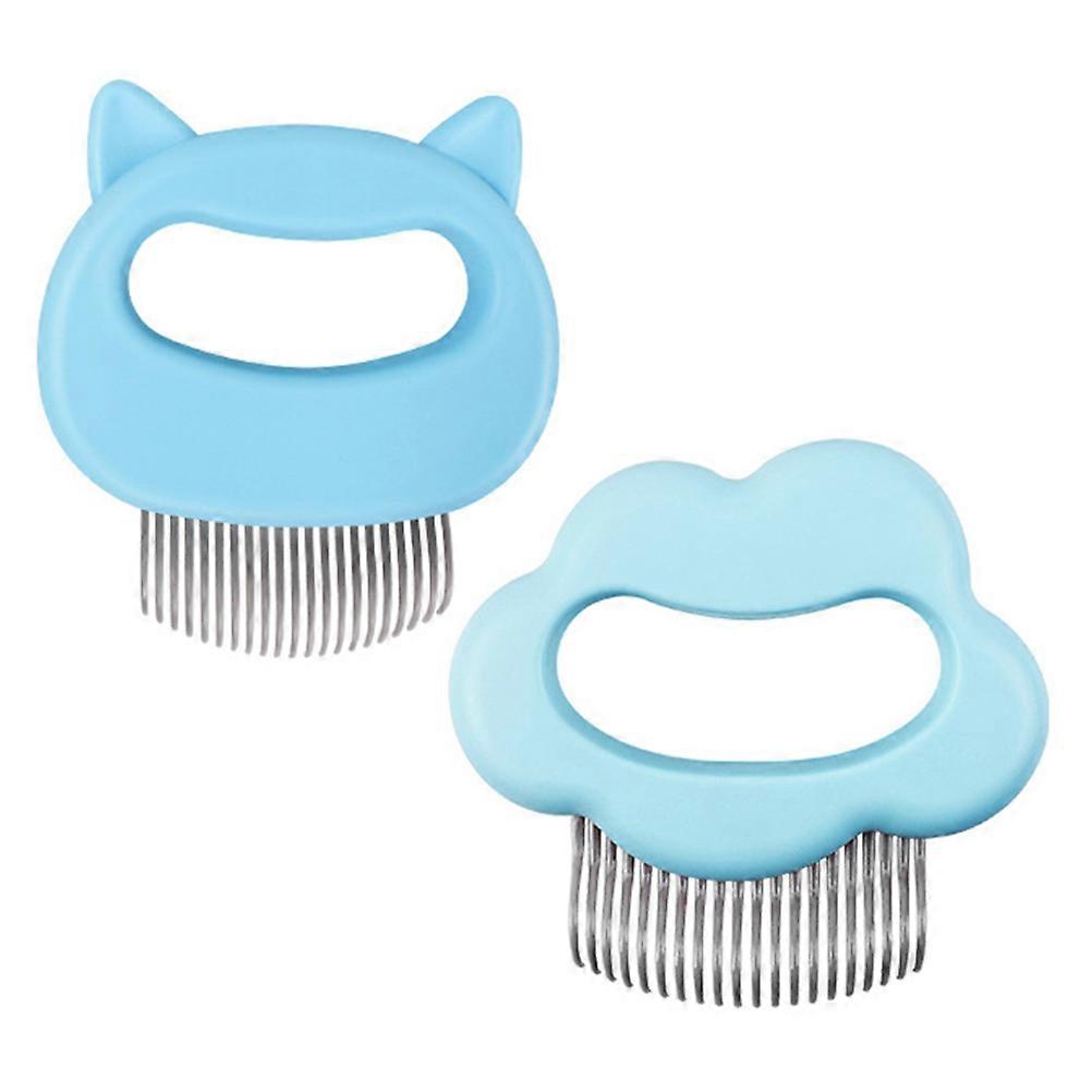 Blue Pet Comb for Grooming Compact Hair Brush with 2Pcs Quantity