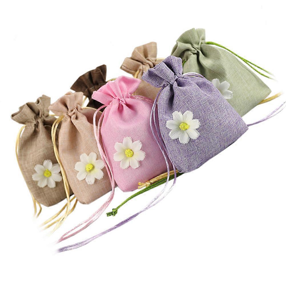 Sachet Empty Bag Linen Drawstring Pouch for Storage Use 12Pcs Mixed Color