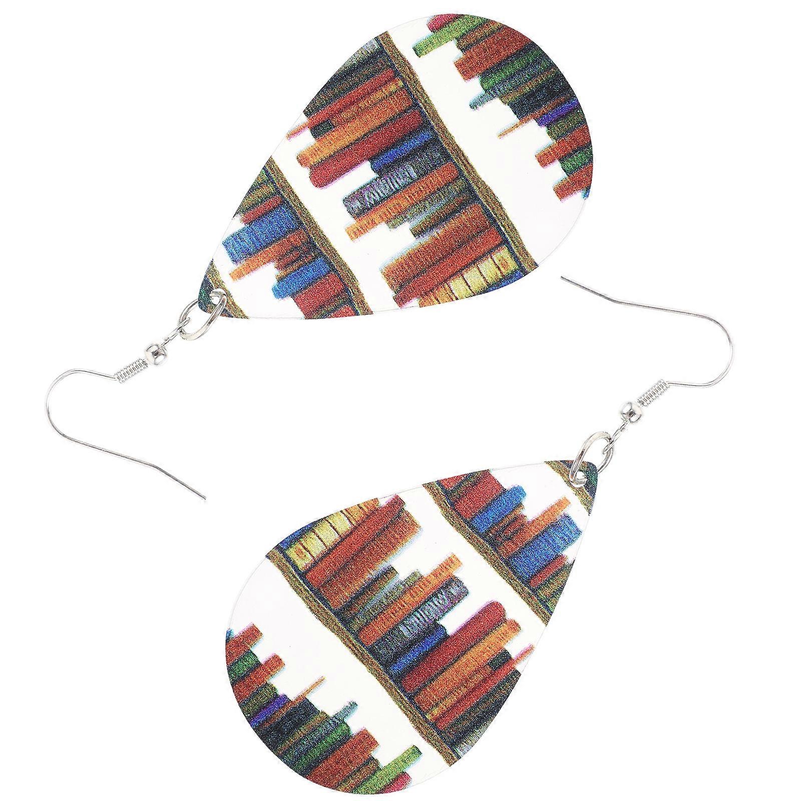 Handmade Bookcase Earrings Stylish Water Drop Dangle Earrings 1Pair