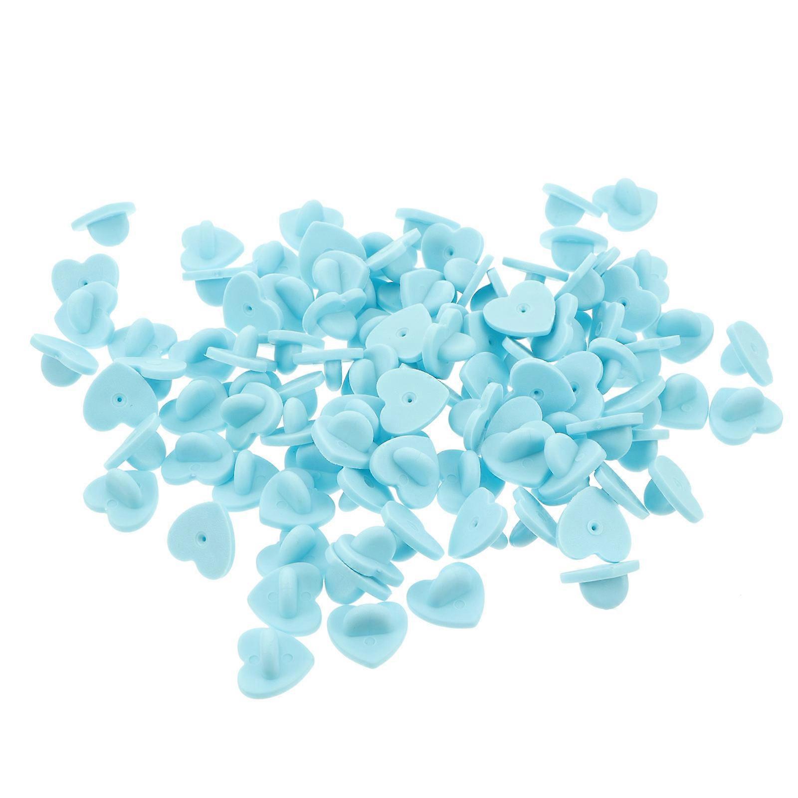 Heart Pin Backing Brooch Clasps Craft Making Practical Heart Shape Rubber 100Set