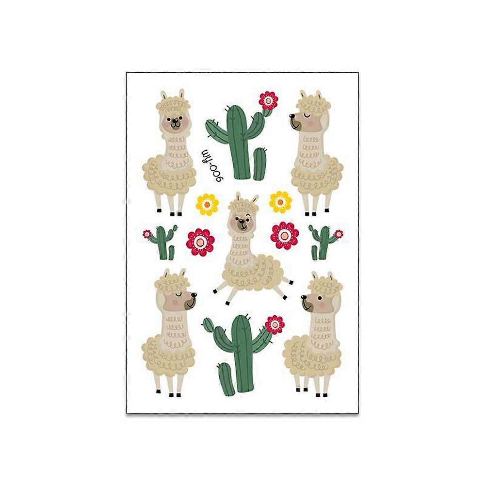 Animals Waterproof Alpaca Temporary Stickers for Decoration 10 Sheets