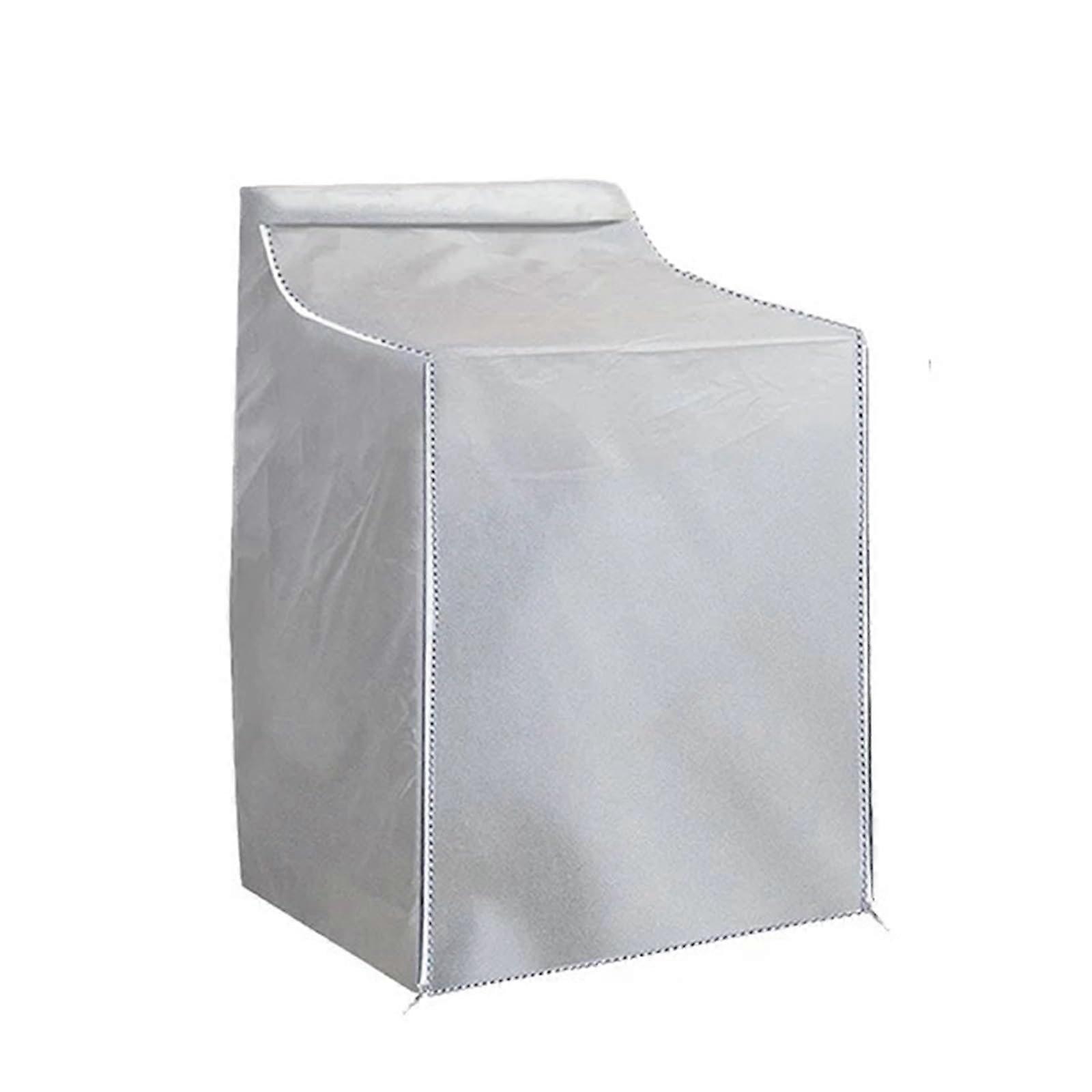 Waterproof  Load Washing Machine Cover 2pcs with Zipper Dustproof Thick Durable Silver