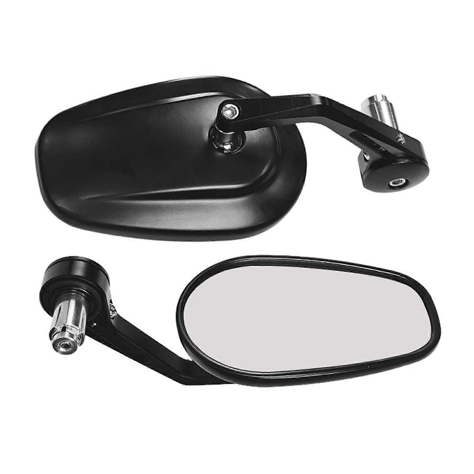 Vintage Round Motorcycle Rearview Mirrors, Wide Angle, Shock Resistant, Adjustable Handlebar Mount