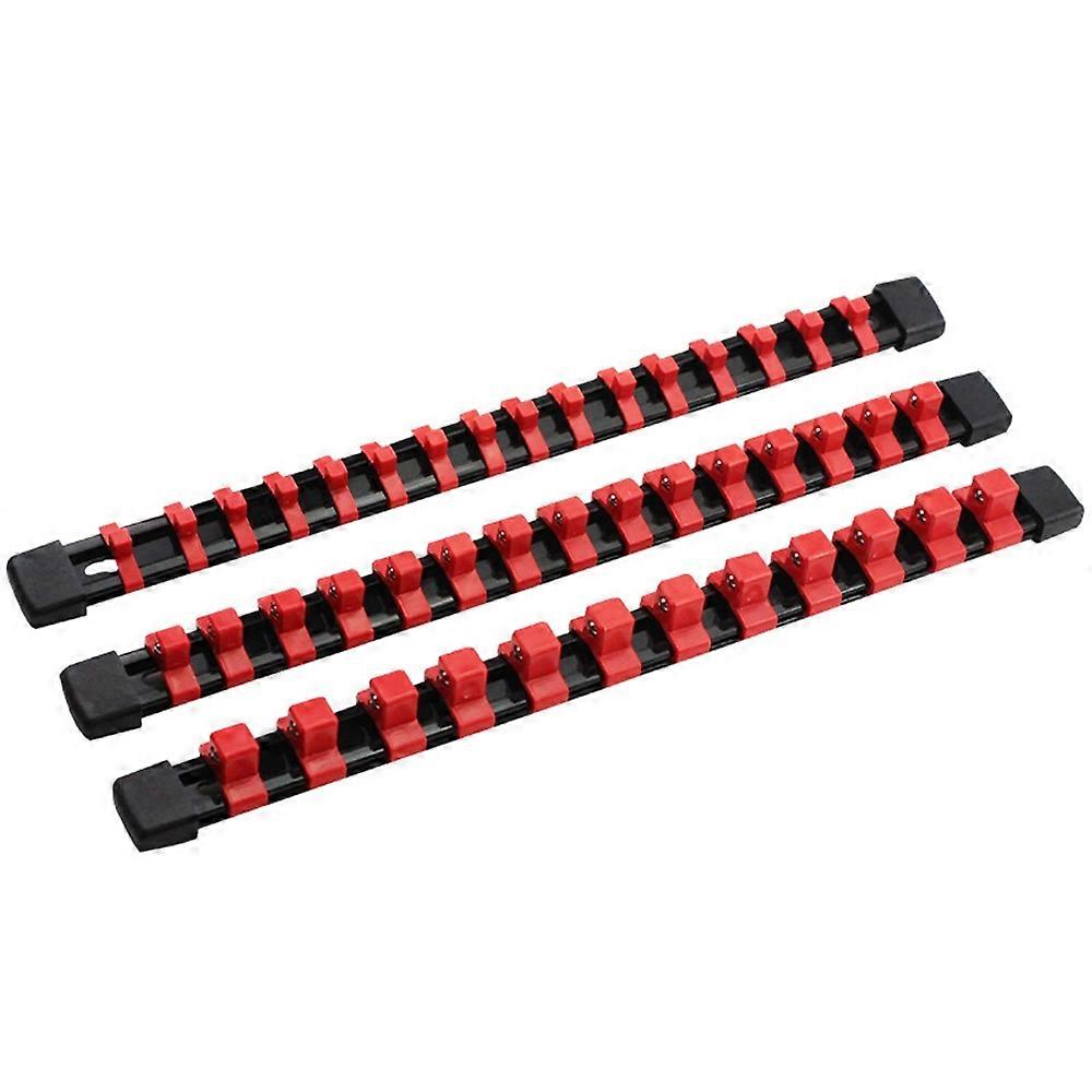 3Pcs Socket Organizer 1/2 3/8 1/4 Multi-Size Socket Holder Plastic Storage Rail