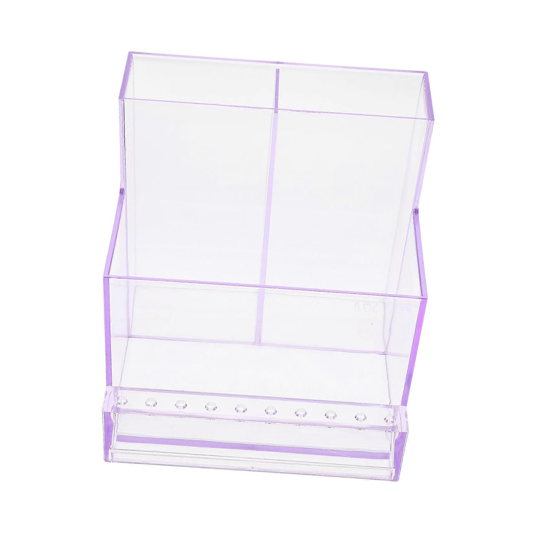 Nail Drill Bits Organizer Box for Manicure with Secure Holder, Transparent Storage Case for Salon