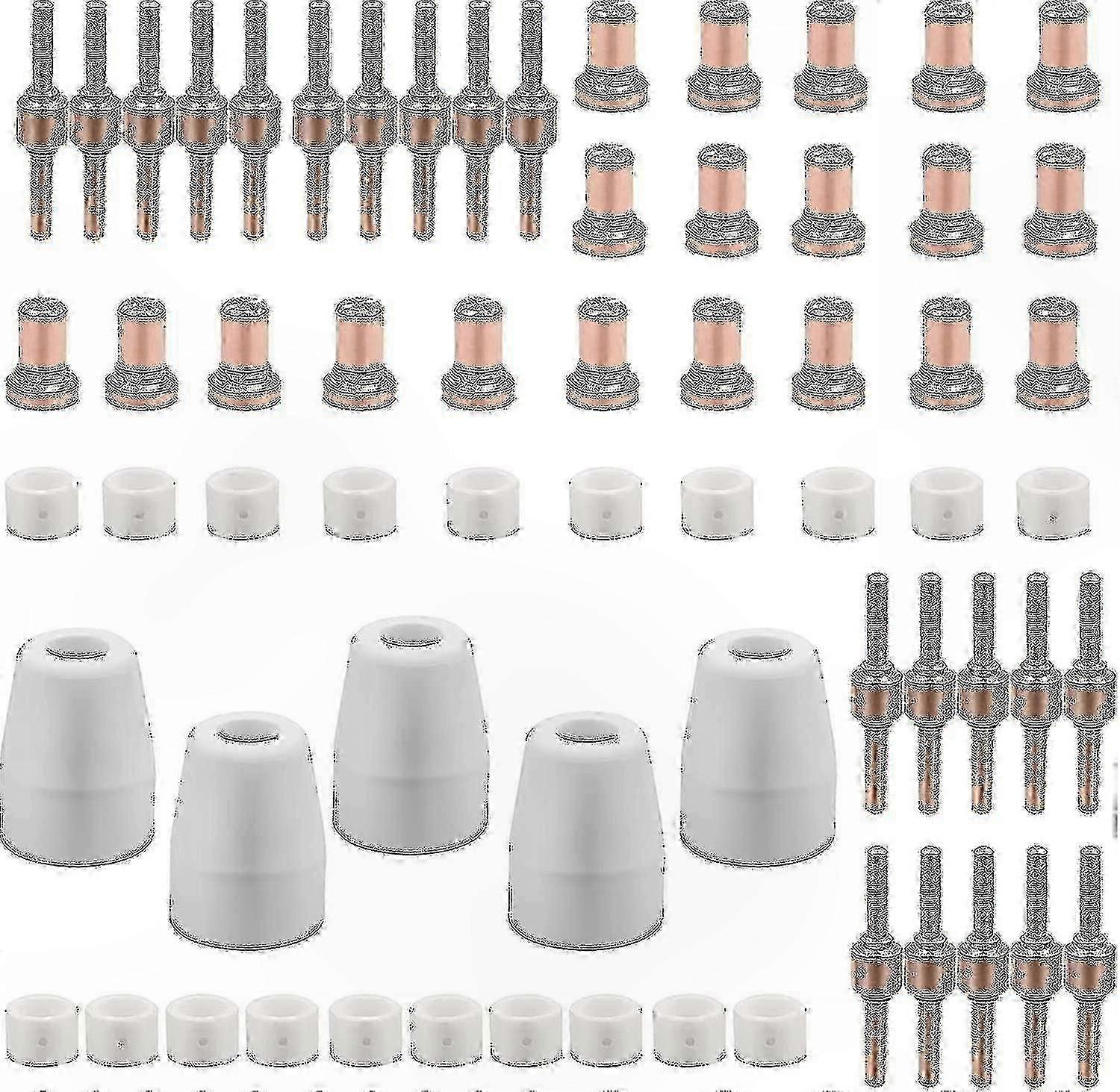 65PCS Plasma Cutter Consumables Kit Electrode Nozzle Tip for PT31 Cutting Tools Accessories