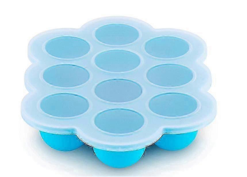 Silikonfrysbricka för babymat med klämlock